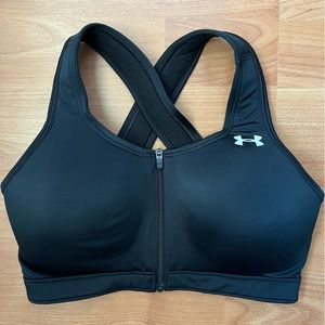 Under Armour zip up black sports bra